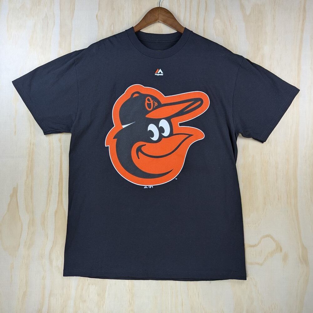 Majestic Men's Large Baltimore Orioles Graphic T-Shirt Black MLB Baseball